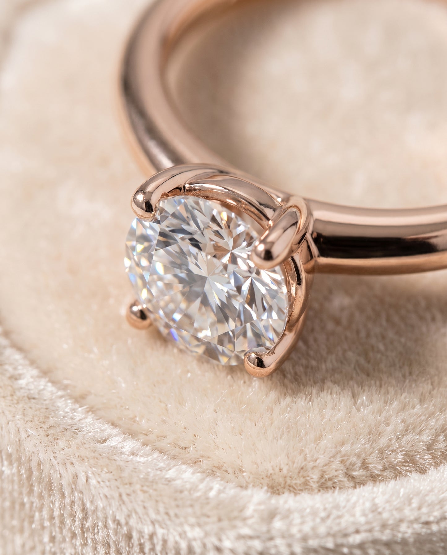 The Tori Rounded Comfort Fit Solitaire Round Engagement Ring Setting in 14K Rose Gold