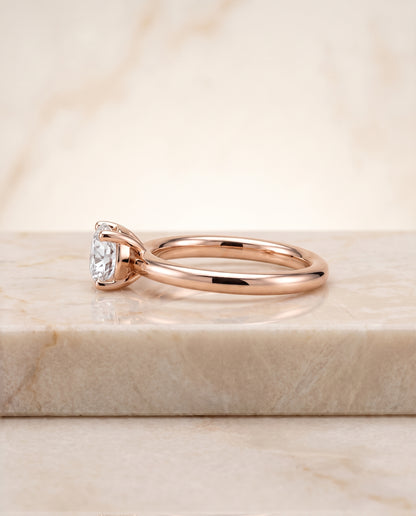 The Tori Rounded Comfort Fit Solitaire Round Engagement Ring Setting in 14K Rose Gold