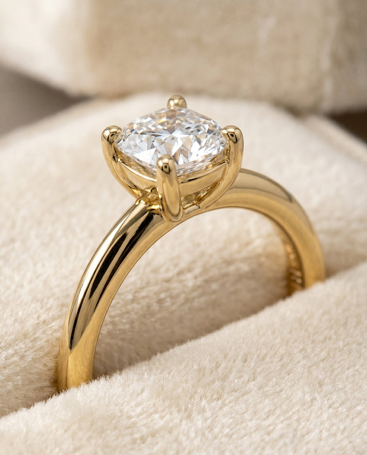 The Tori Select Solitaire Engagement Ring with Lab Diamond in 18K Yellow Gold - view 4