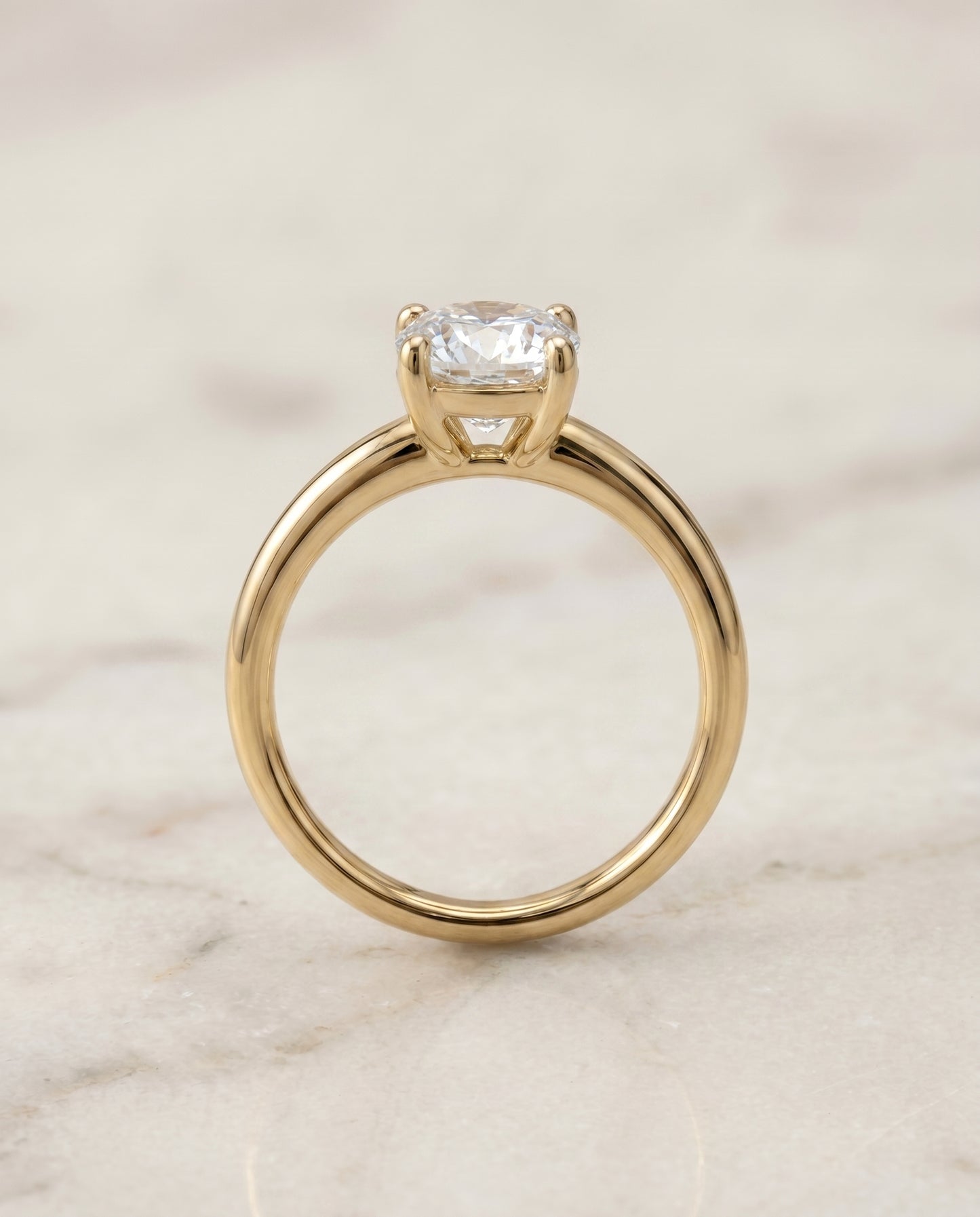 The Tori Solitaire Engagement Ring Setting for Cushion Diamonds in 18K Yellow Gold