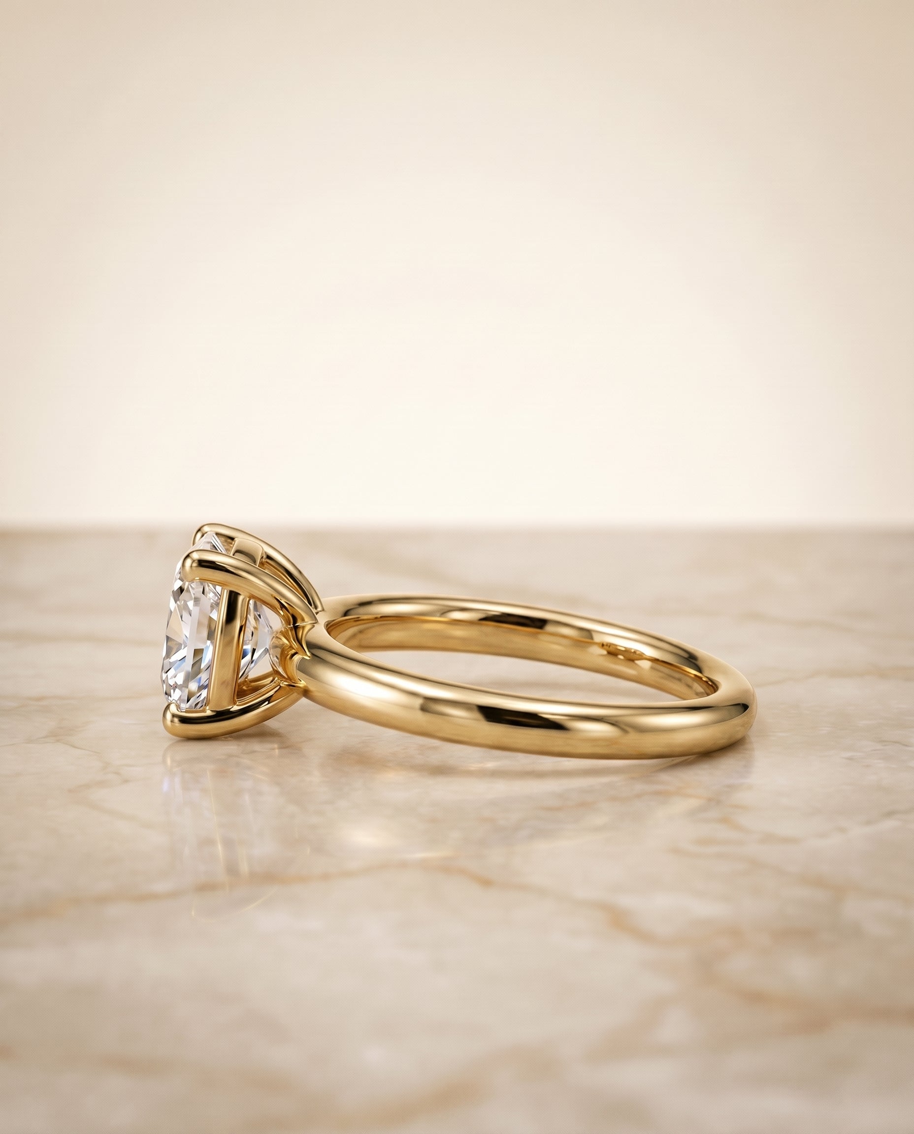 The Tori setting for cushion diamonds, made to order in 18K Yellow Gold | RockHer