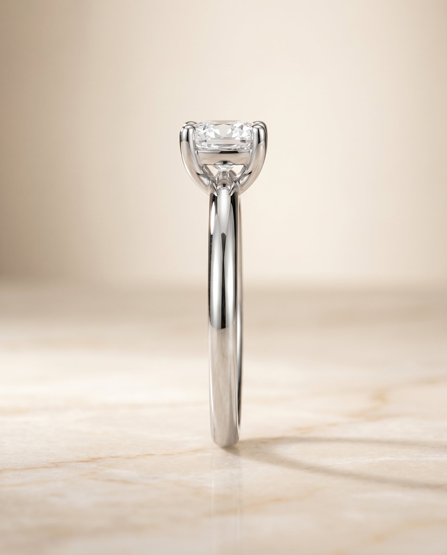 The Tori setting for cushion diamonds, made to order in Platinum | RockHer