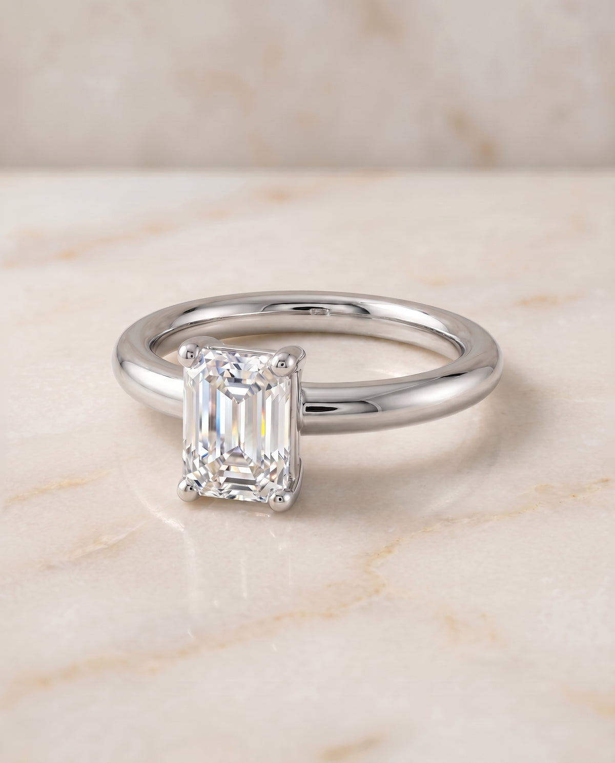 The Tori emerald engagement ring setting in Platinum | RockHer