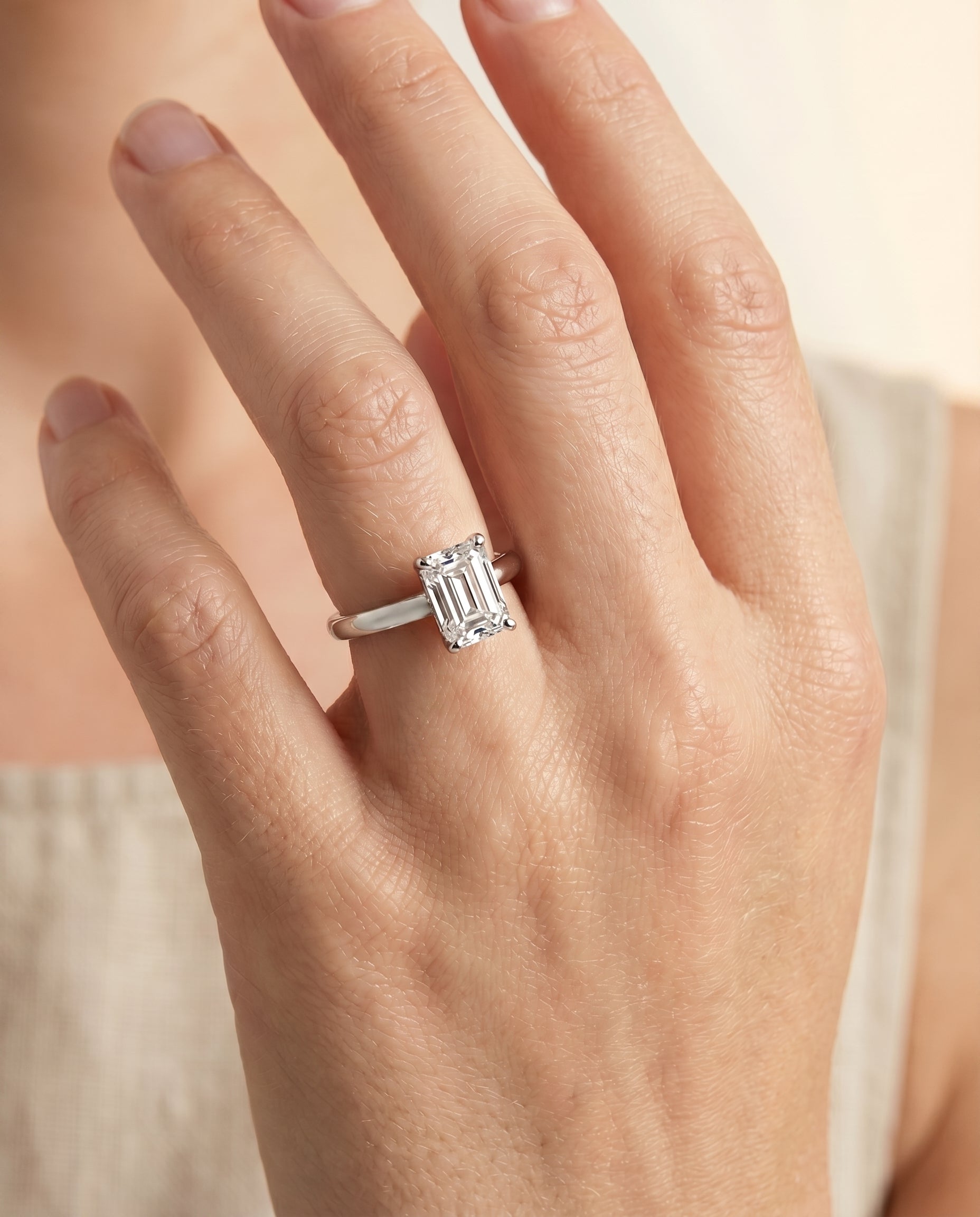 The Tori engagement ring setting in Platinum, rounded comfort fit solitaire cut design | RockHer