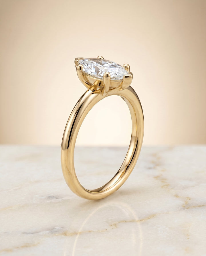 The Tori Select Solitaire Engagement Ring with Lab Diamond in 18K Yellow Gold - view 2
