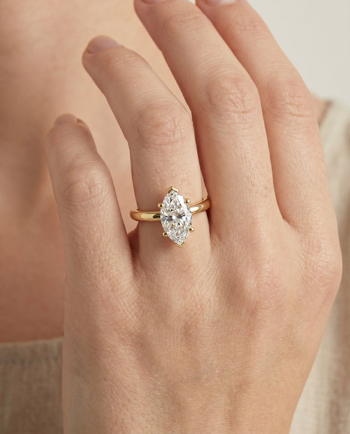 The Tori Select Solitaire Engagement Ring with Lab Diamond in 18K Yellow Gold - view 3