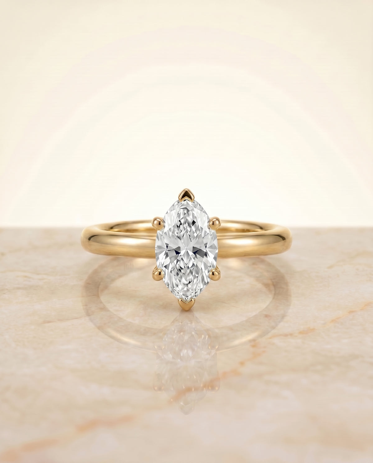 The Tori marquise engagement ring setting in 18K Yellow Gold | RockHer