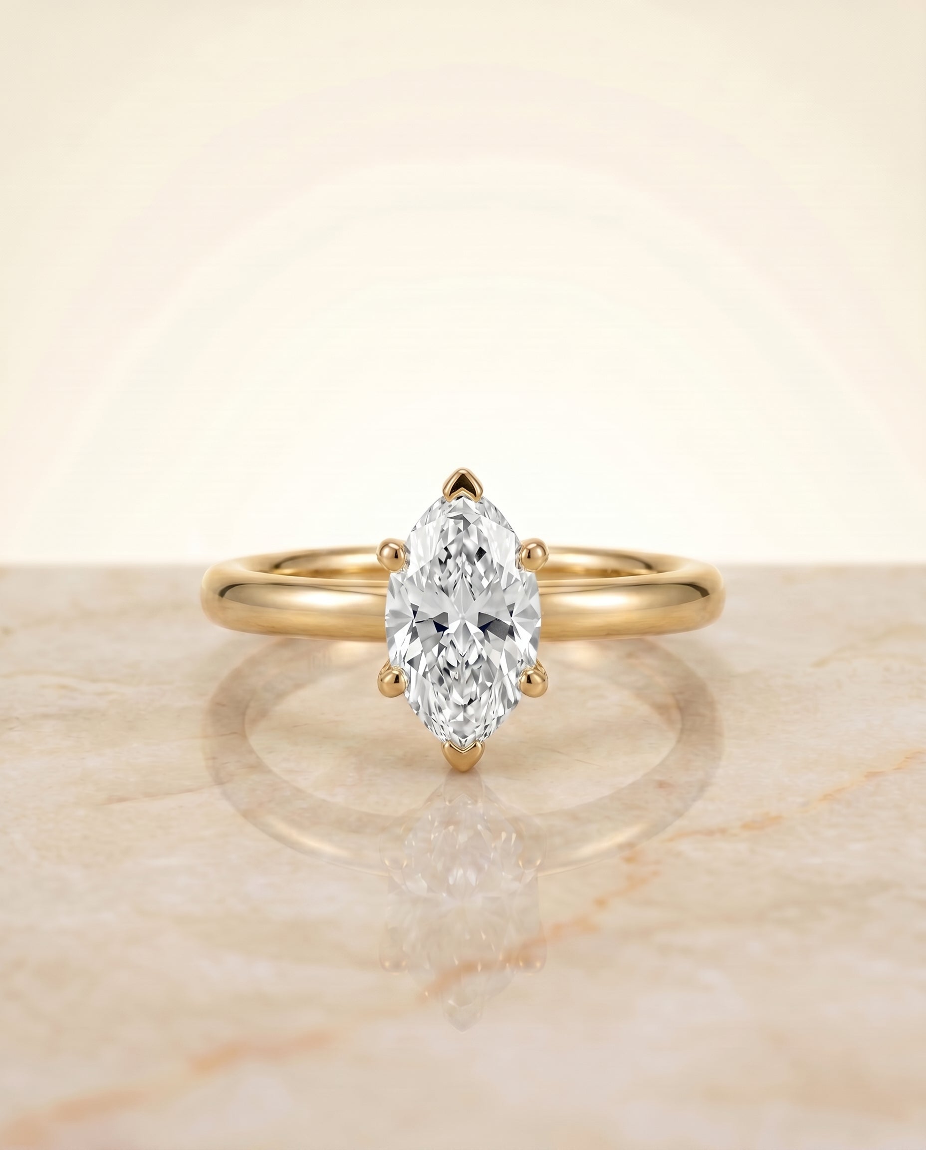 The Tori Select Solitaire Engagement Ring with Lab Diamond in 18K Yellow Gold - view 1