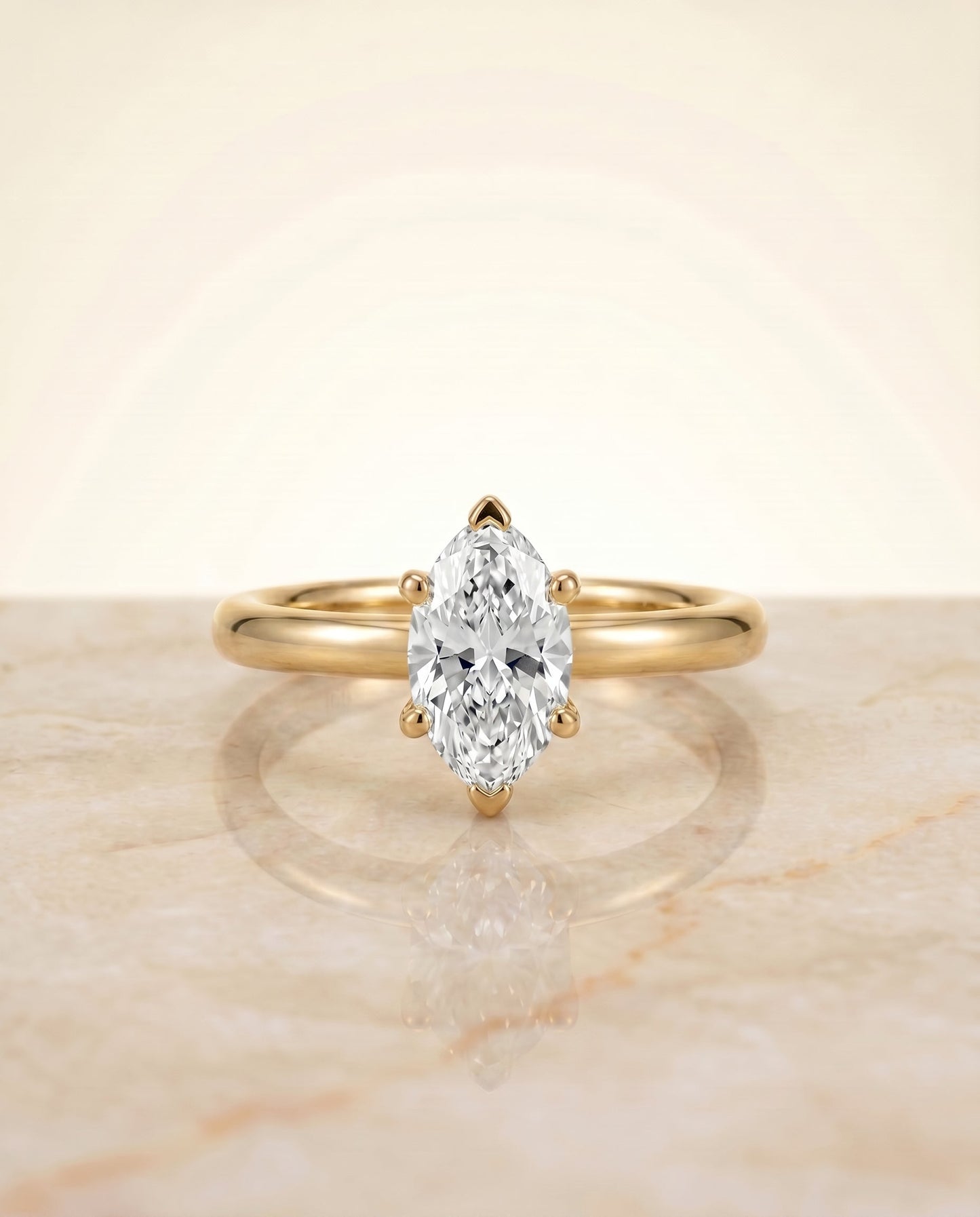 The Tori Select Solitaire Engagement Ring with Lab Diamond in 18K Yellow Gold - view 1