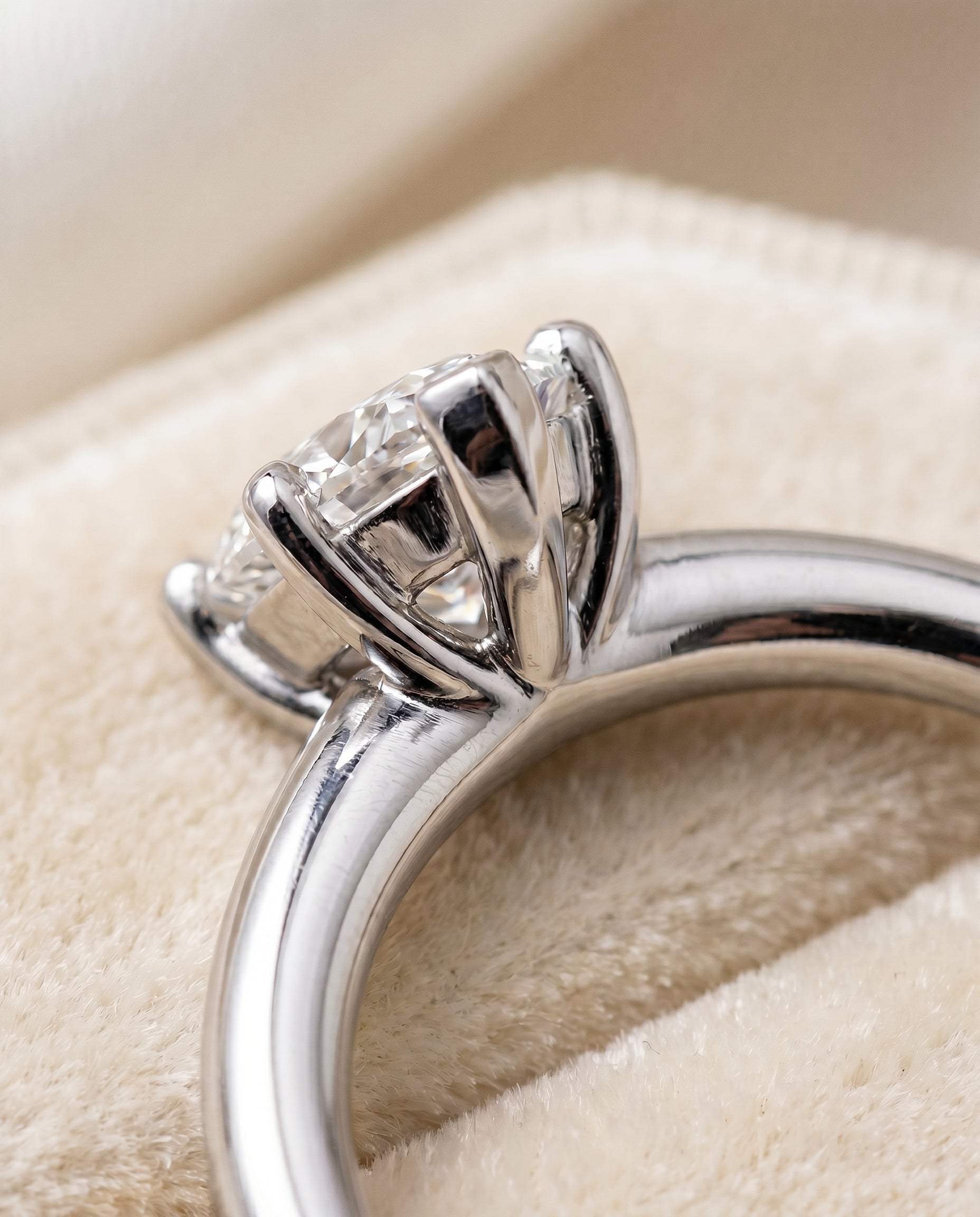 Platinum band of The Tori marquise engagement ring setting | RockHer