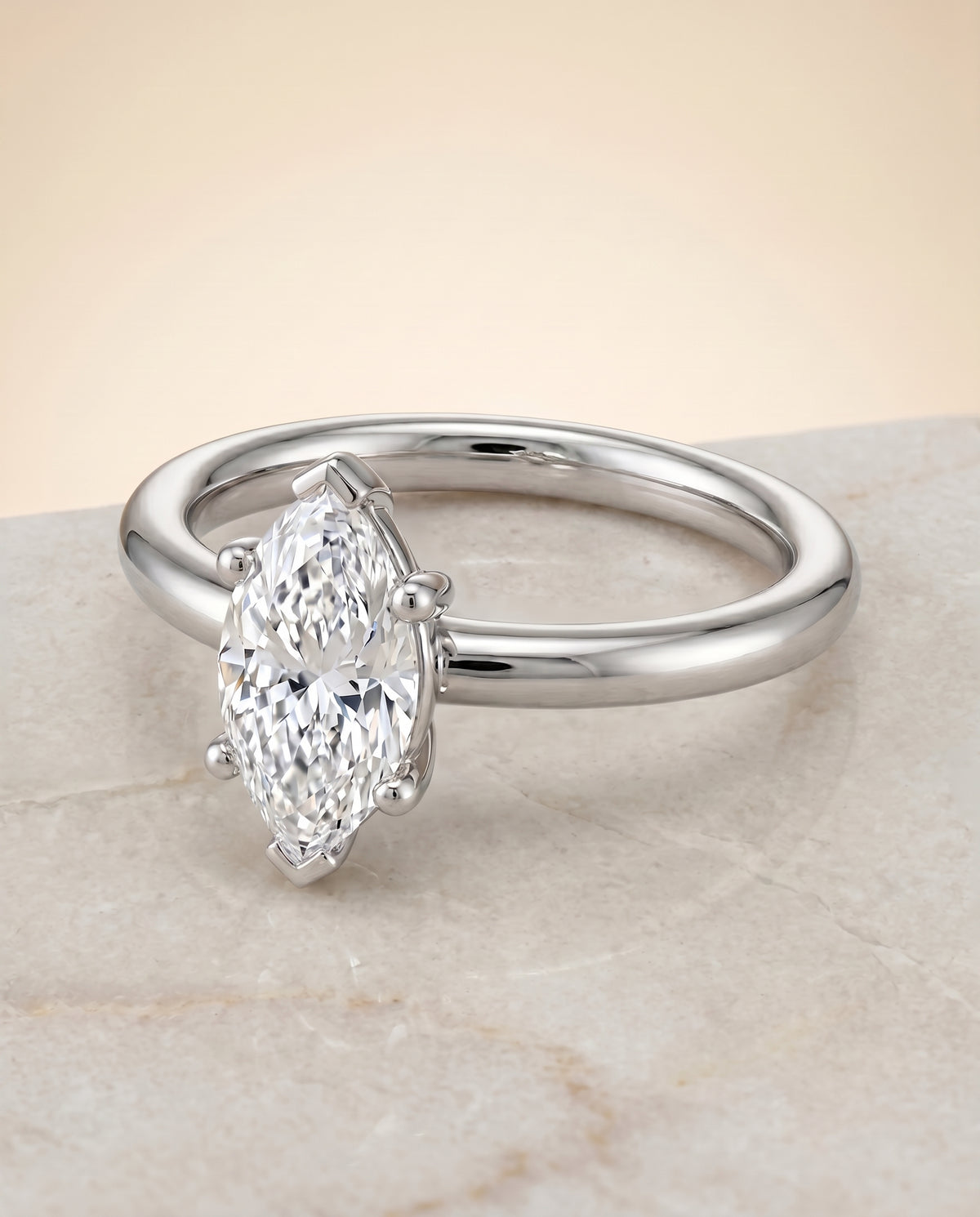 The Tori marquise engagement ring setting in Platinum | RockHer