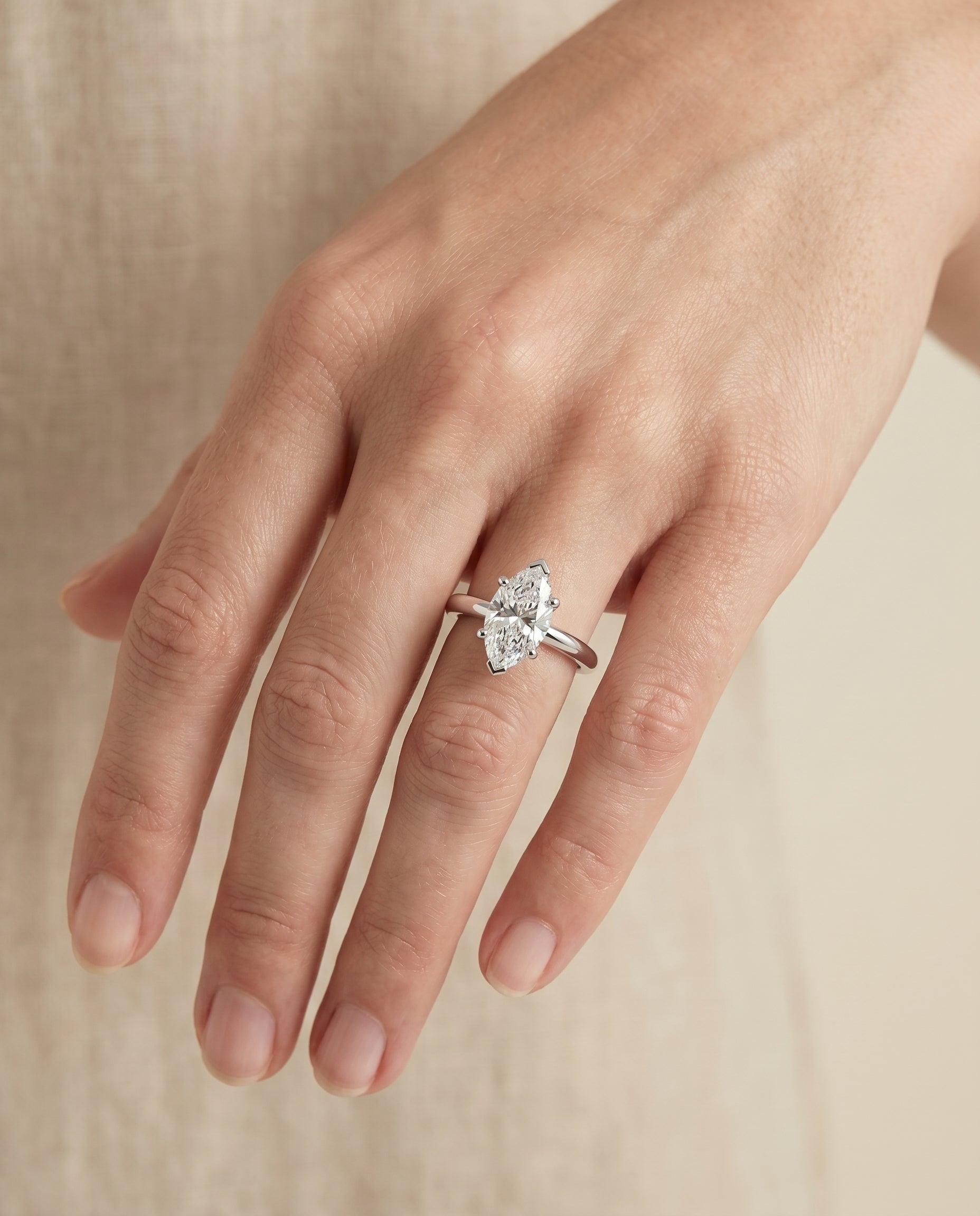 The Tori engagement ring setting in Platinum, rounded comfort fit solitaire design | RockHer