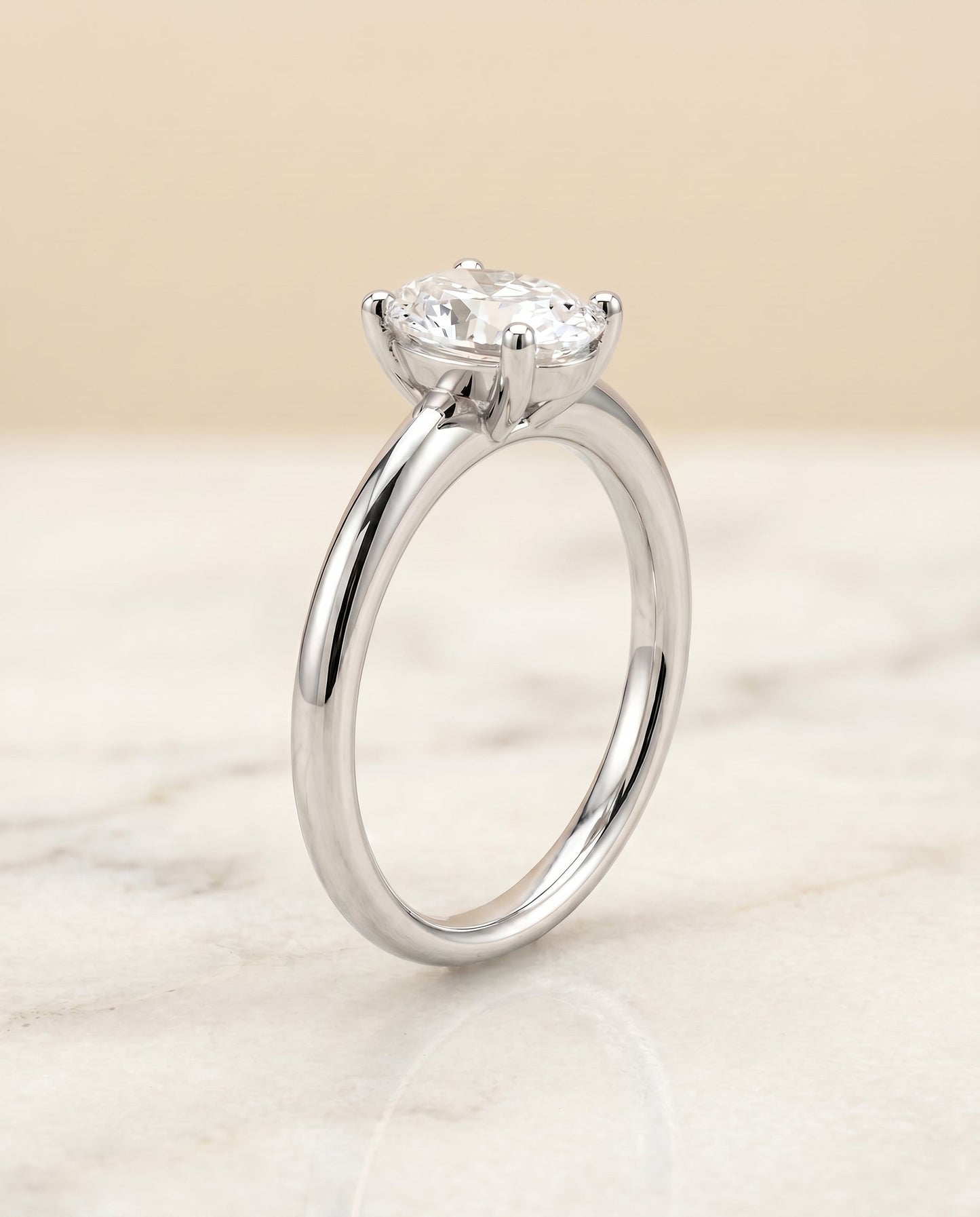 The Tori Select Solitaire Engagement Ring with Lab Diamond in 18K White Gold - view 2