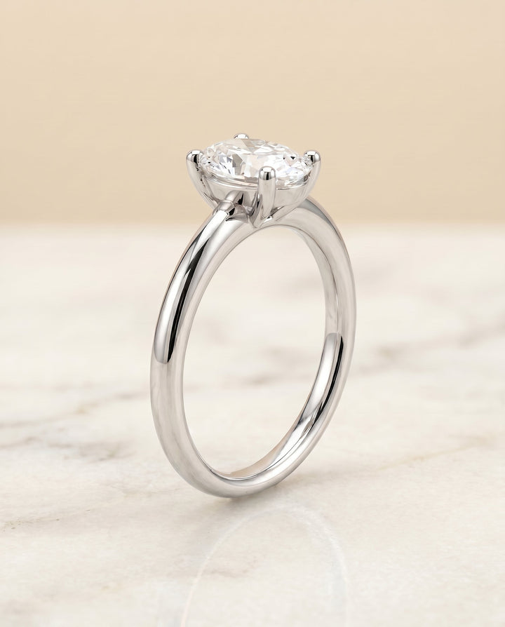 The Tori Select Solitaire Engagement Ring with Lab Diamond in Platinum - view 2