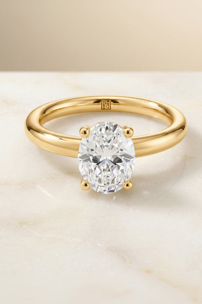 The Tori oval engagement ring setting in 18K Yellow Gold | RockHer