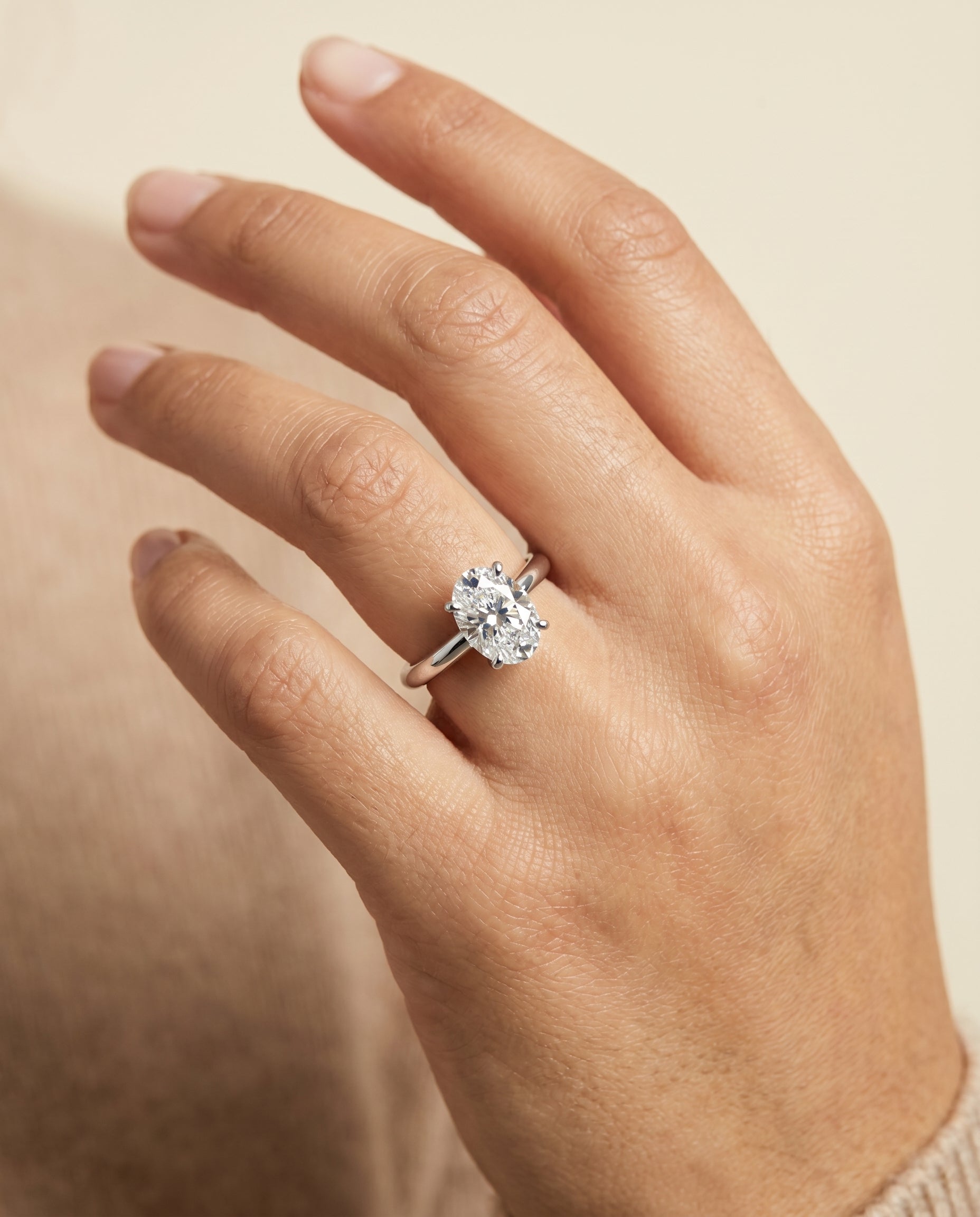 The Tori engagement ring setting in Platinum, rounded comfort fit solitaire design | RockHer