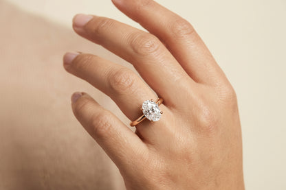 The Tori engagement ring setting in 14K Rose Gold, rounded comfort fit solitaire design | RockHer