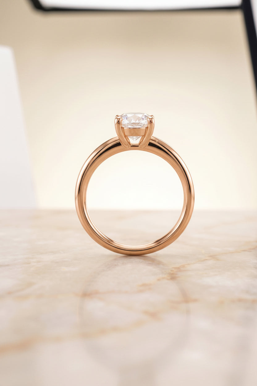 The Tori setting for oval diamonds, made to order in 14K Rose Gold | RockHer