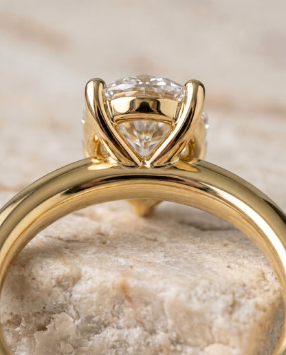 Tori Select Solitaire Pear Lab Diamond Engagement Ring in 18K Yellow Gold, detail view | RockHer