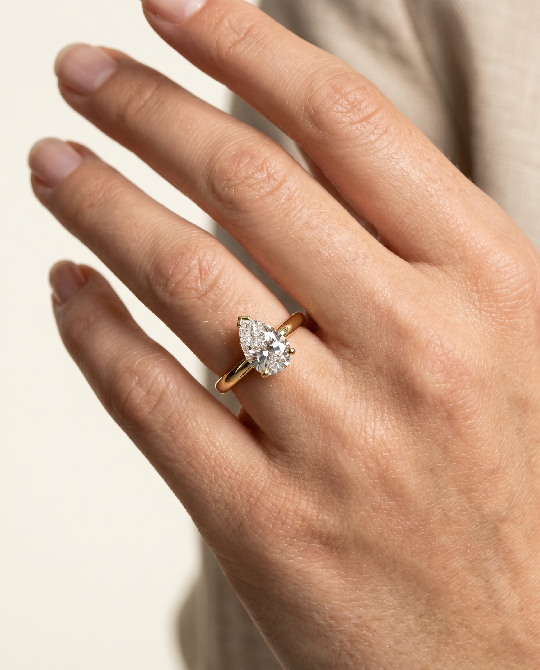 The Tori engagement ring setting in 18K Yellow Gold, rounded comfort fit solitaire design | RockHer