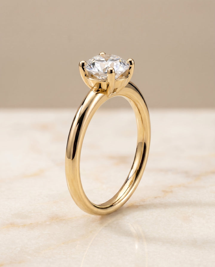 The Tori Select Solitaire Engagement Ring with Lab Diamond in 18K Yellow Gold - view 2
