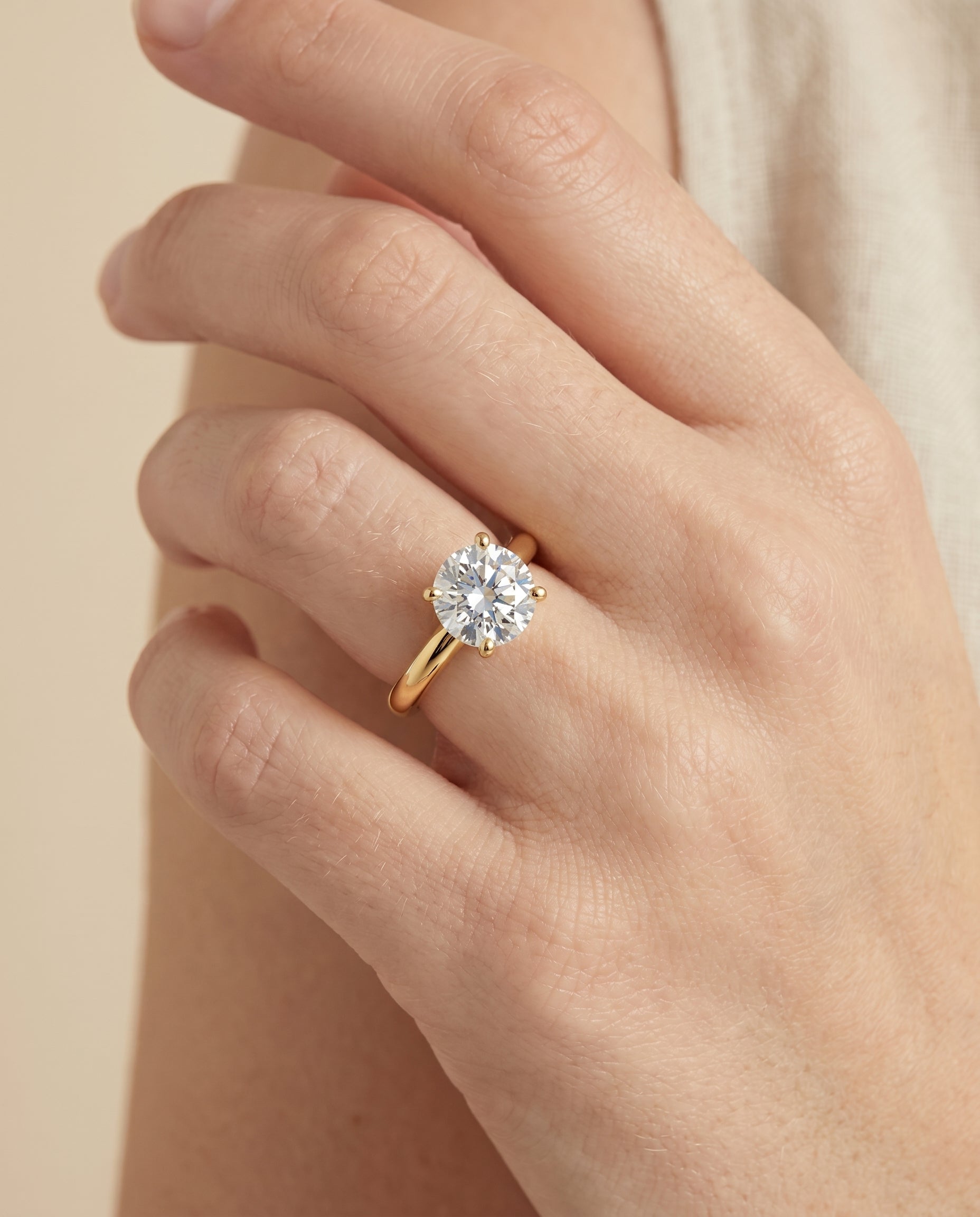 The Tori engagement ring setting in 18K Yellow Gold, rounded comfort fit solitaire design | RockHer