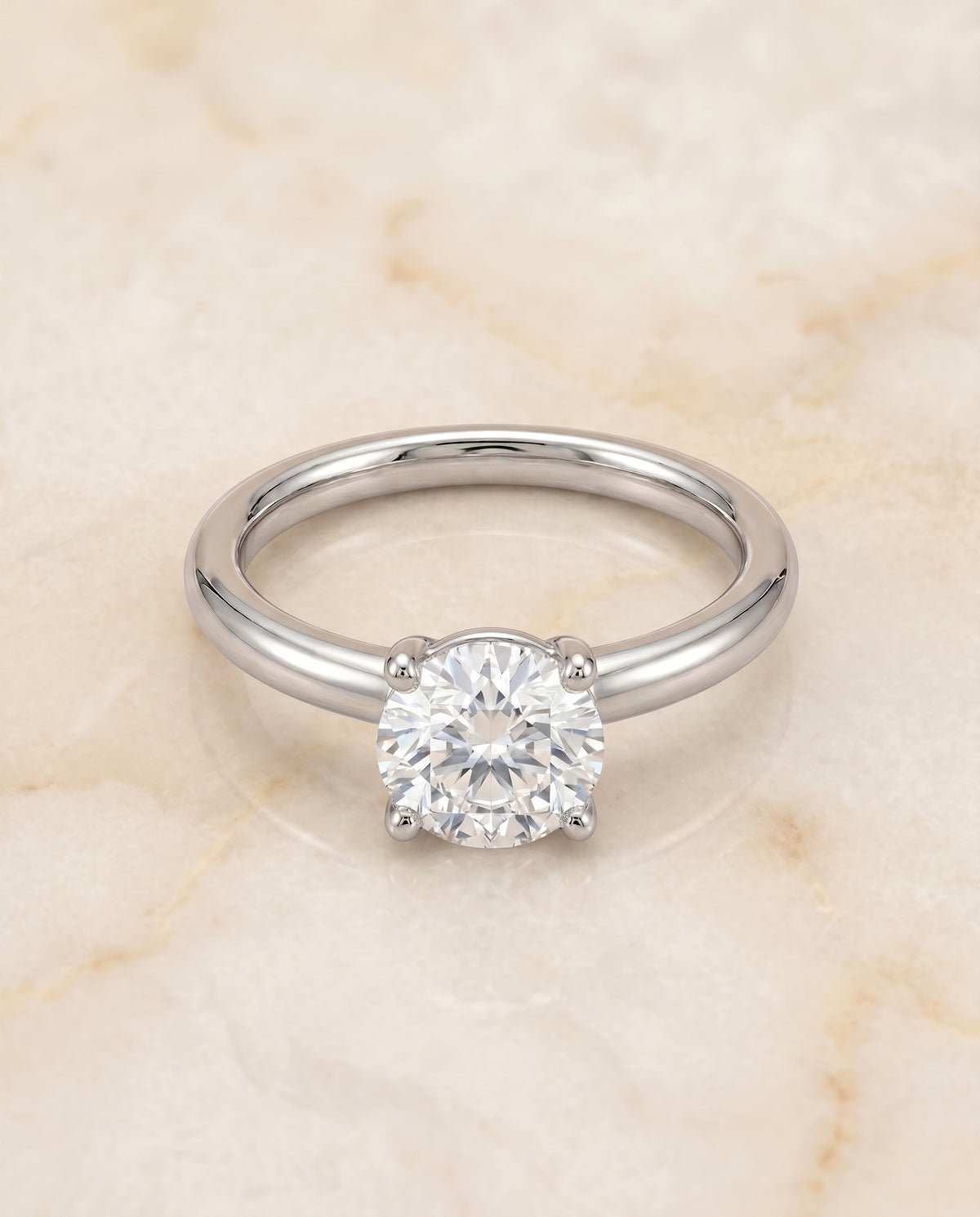 The Tori round engagement ring setting in Platinum | RockHer