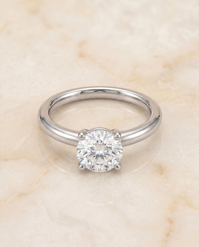 The Tori Select Solitaire Round Lab Diamond Engagement Ring in 18K White Gold