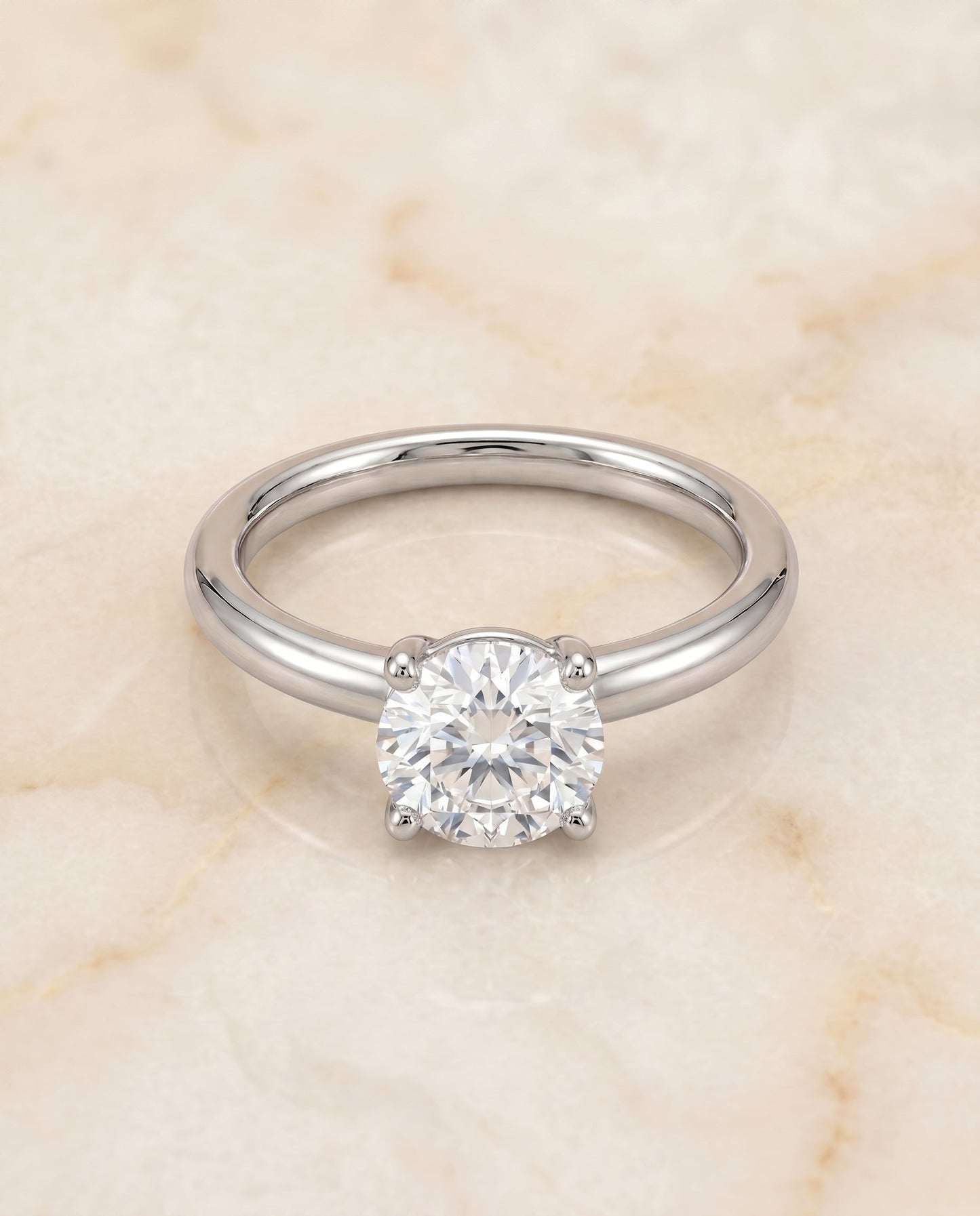 The Tori Select Solitaire Engagement Ring with Lab Diamond in 18K White Gold - view 1