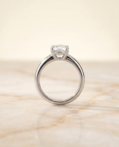 The Tori Rounded Comfort Fit Solitaire Round Engagement Ring Setting in 18K White Gold
