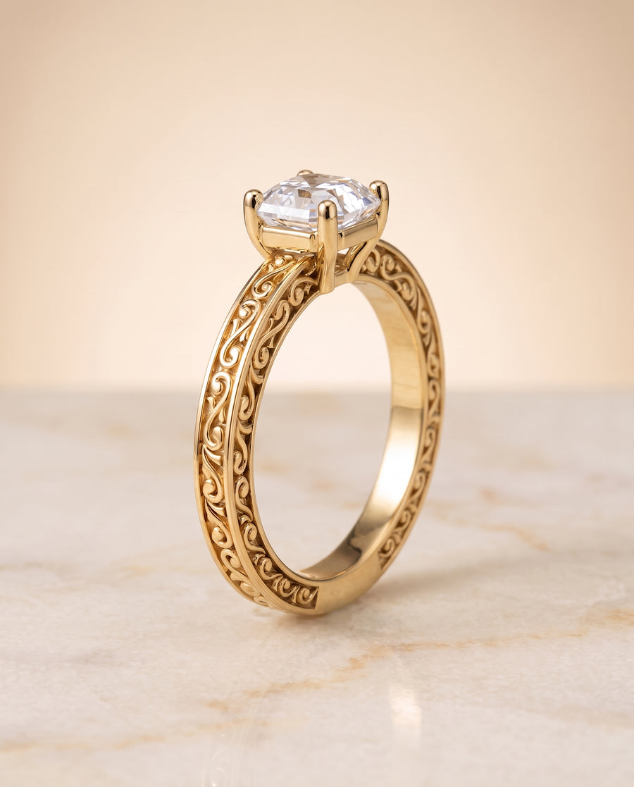 The Veronica Engagement Ring, made to order in our Los Angeles atelier