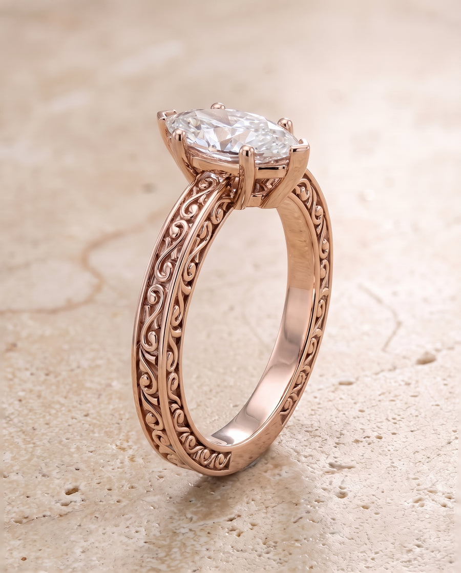 The Veronica Engagement Ring, made to order in our Los Angeles atelier