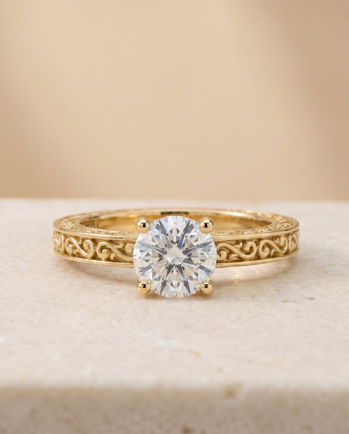 The Veronica cushion engagement ring setting in 18K Yellow Gold | RockHer