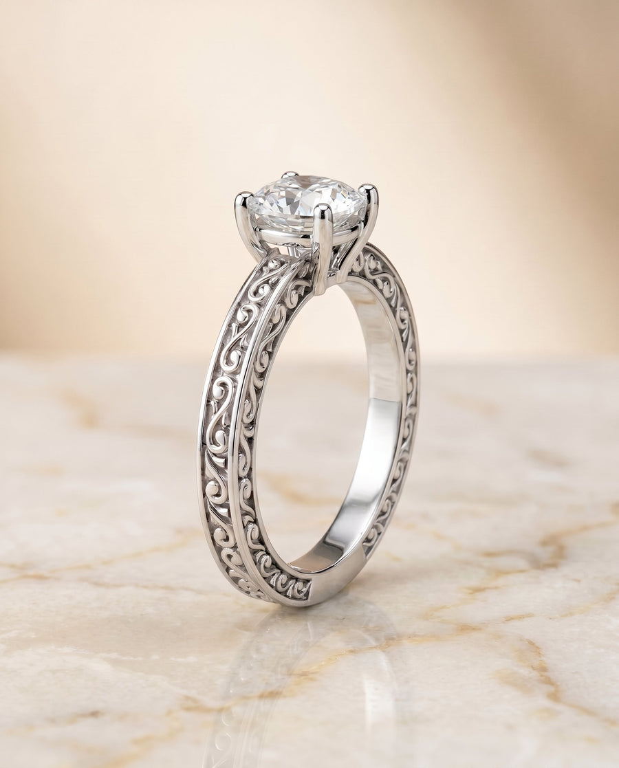 The Veronica Select Engagement Ring, made to order in our Los Angeles atelier