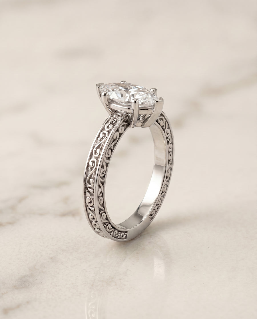 The Veronica Engagement Ring, made to order in our Los Angeles atelier