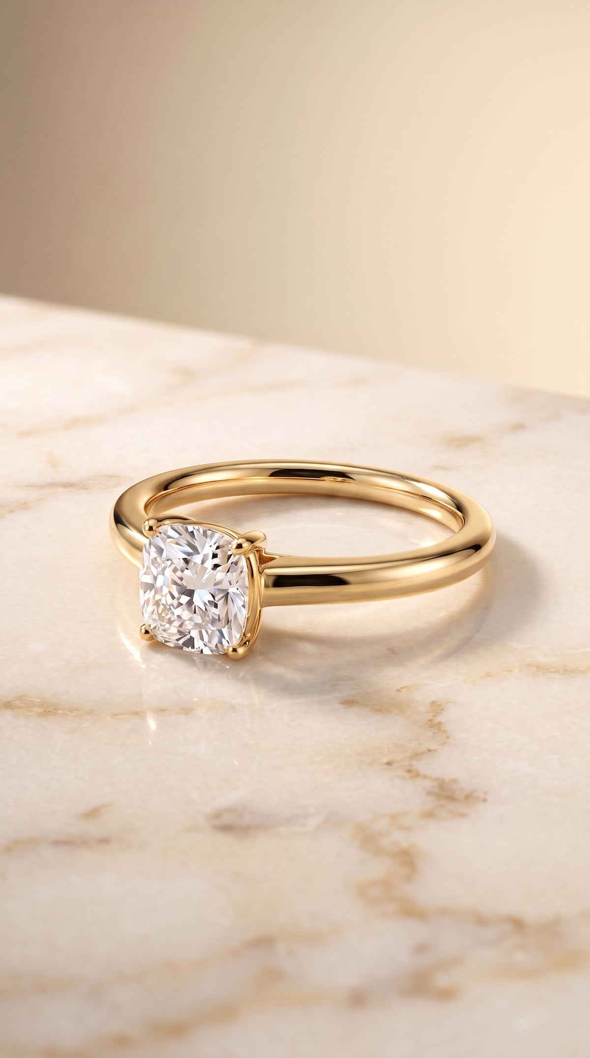 The Viola cushion engagement ring setting in 18K Yellow Gold | RockHer