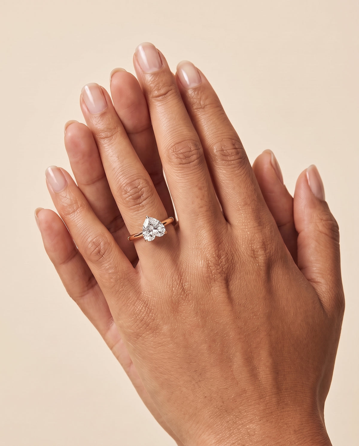 The Viola Contemporary Comfort Fit Flat Shank Solitaire Heart Engagement Ring Setting in 18K Yellow Gold