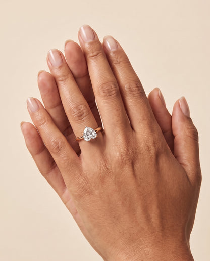The Viola Contemporary Comfort Fit Flat Shank Solitaire Heart Engagement Ring Setting in 18K Yellow Gold