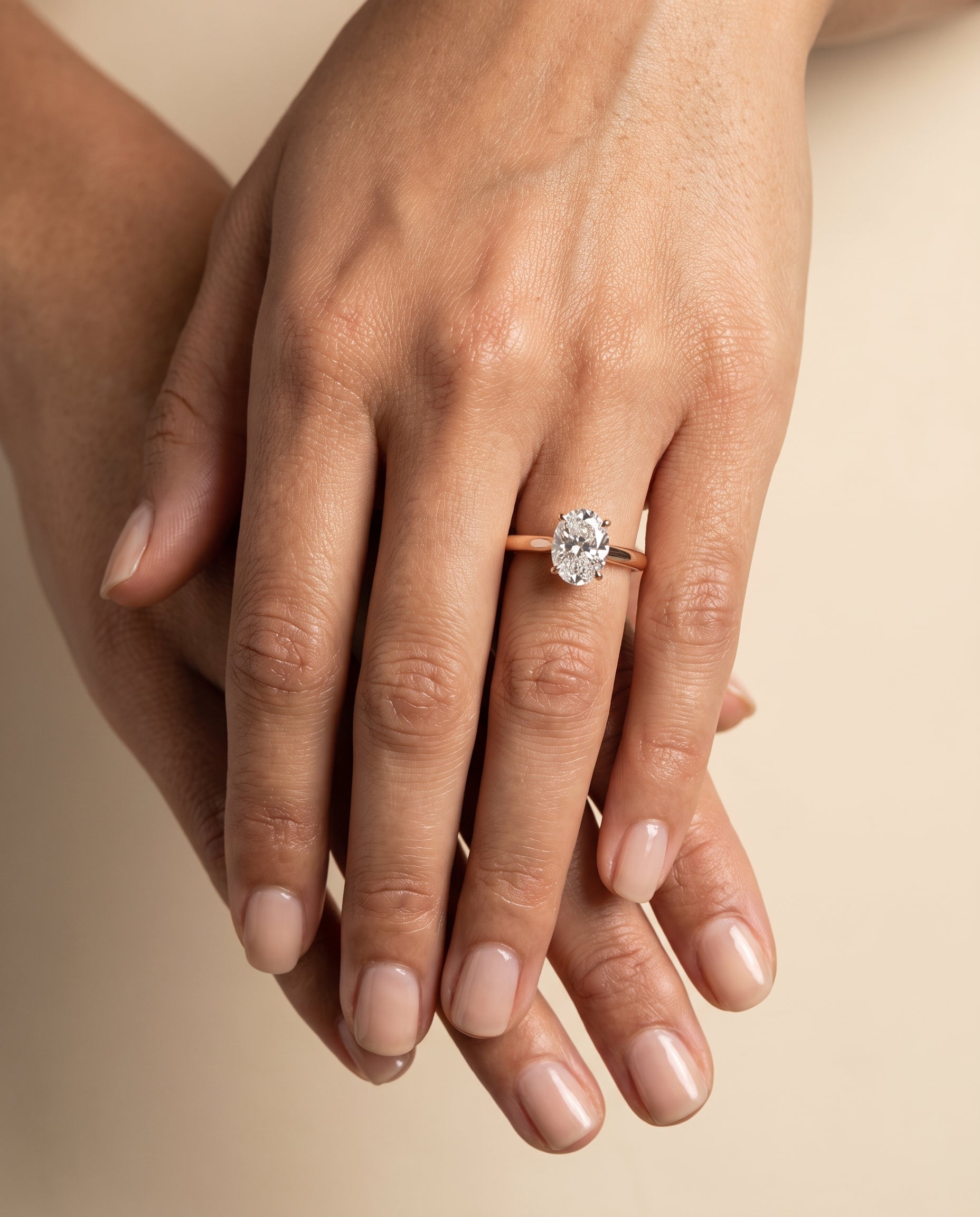 The Viola Contemporary Comfort Fit Flat Shank Solitaire Oval Engagement Ring Setting in 14K Rose Gold