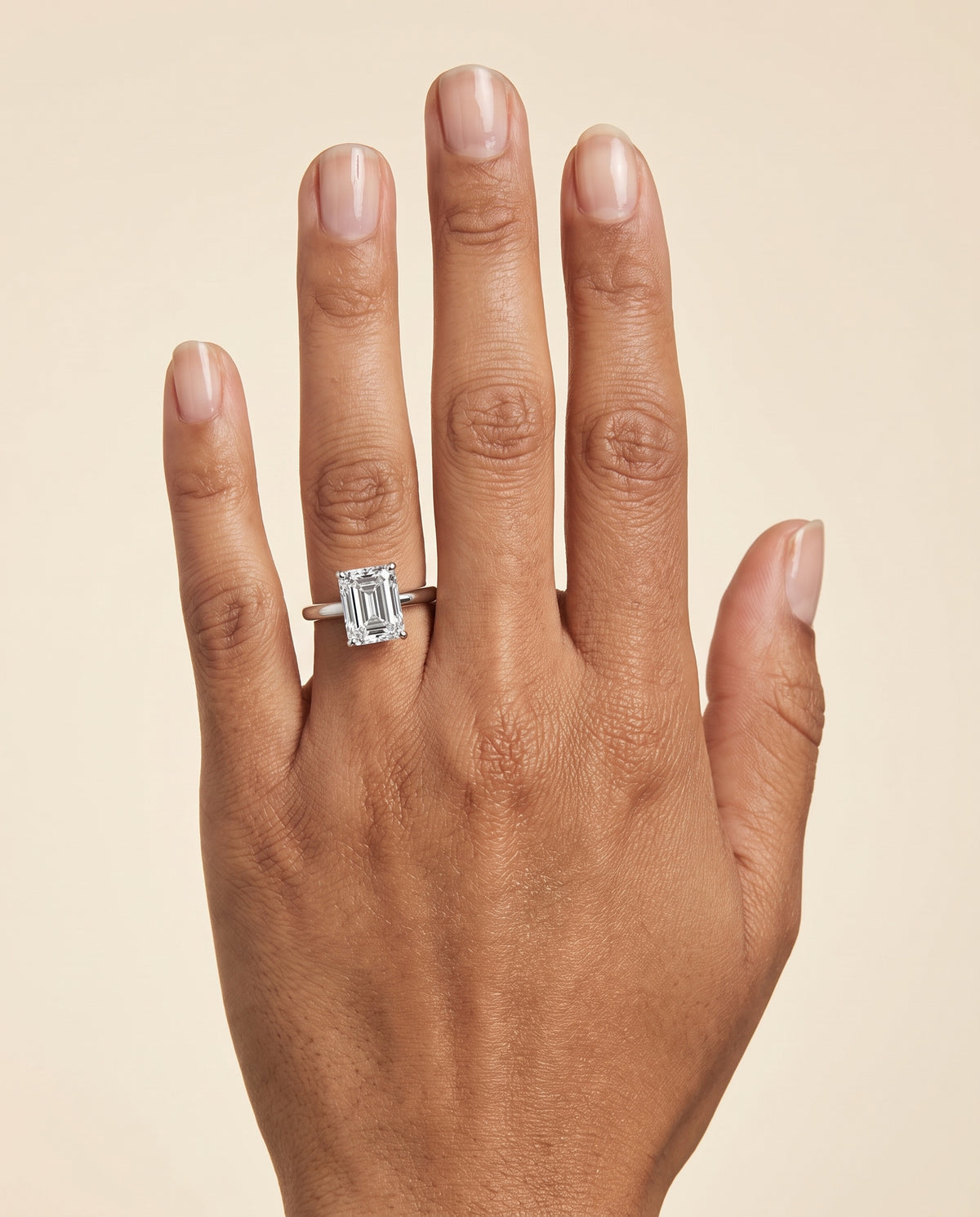 The Viola Contemporary Comfort Fit Flat Shank Solitaire Radiant Cut Engagement Ring Setting in Platinum