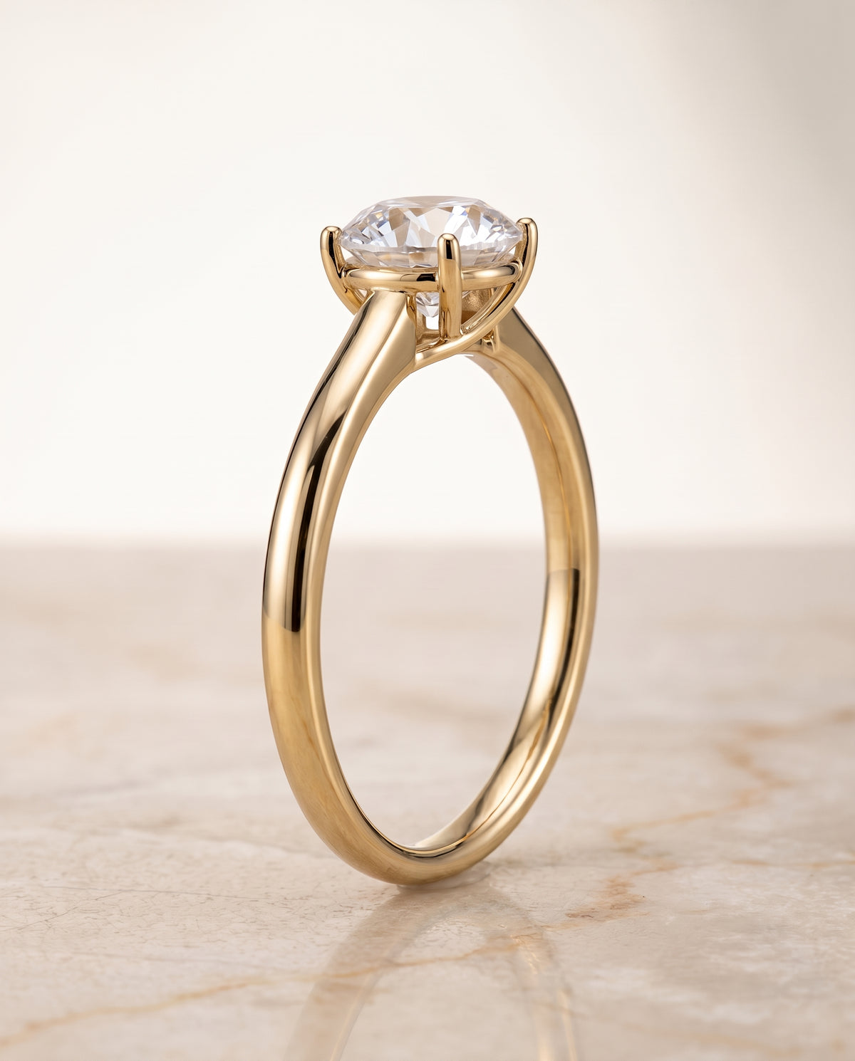 The Viola round engagement ring setting in 18K Yellow Gold | RockHer