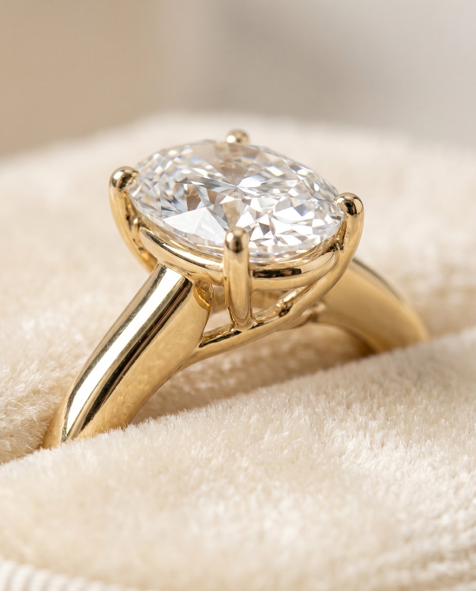 18K Yellow Gold band of The Viola oval engagement ring setting | RockHer
