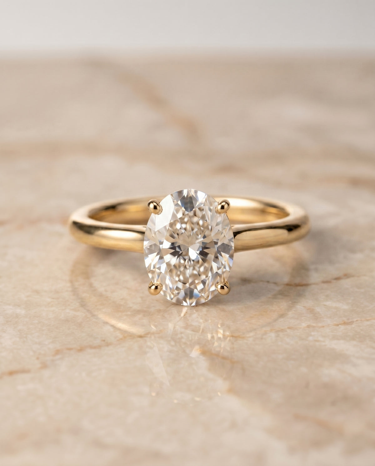 The Viola oval engagement ring setting in 18K Yellow Gold | RockHer