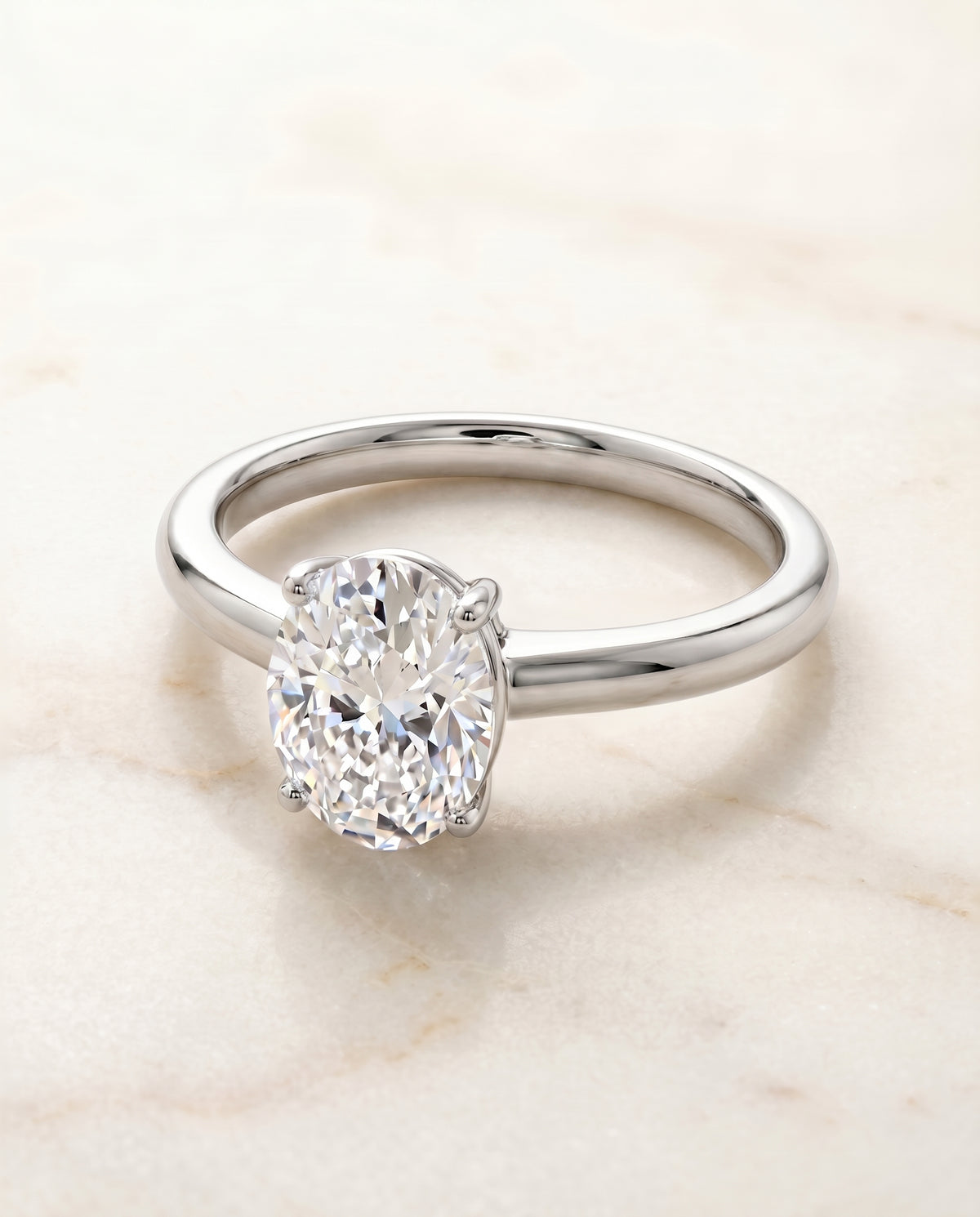 The Viola oval engagement ring setting in Platinum | RockHer