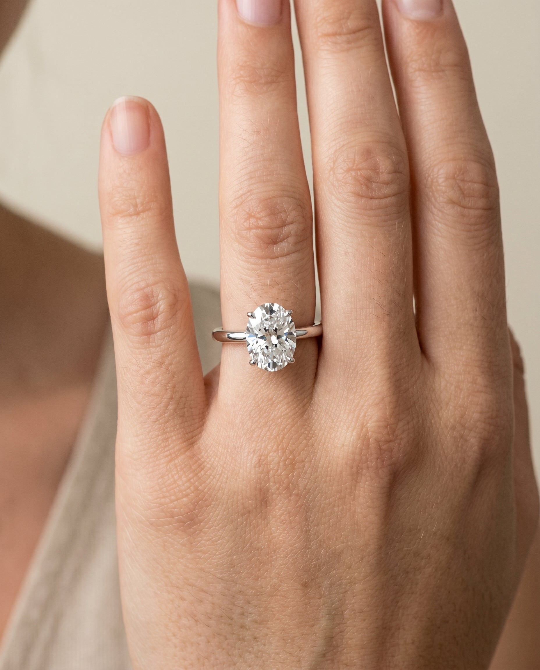 The Viola engagement ring setting in Platinum, contemporary comfort fit flat shank solitaire design | RockHer