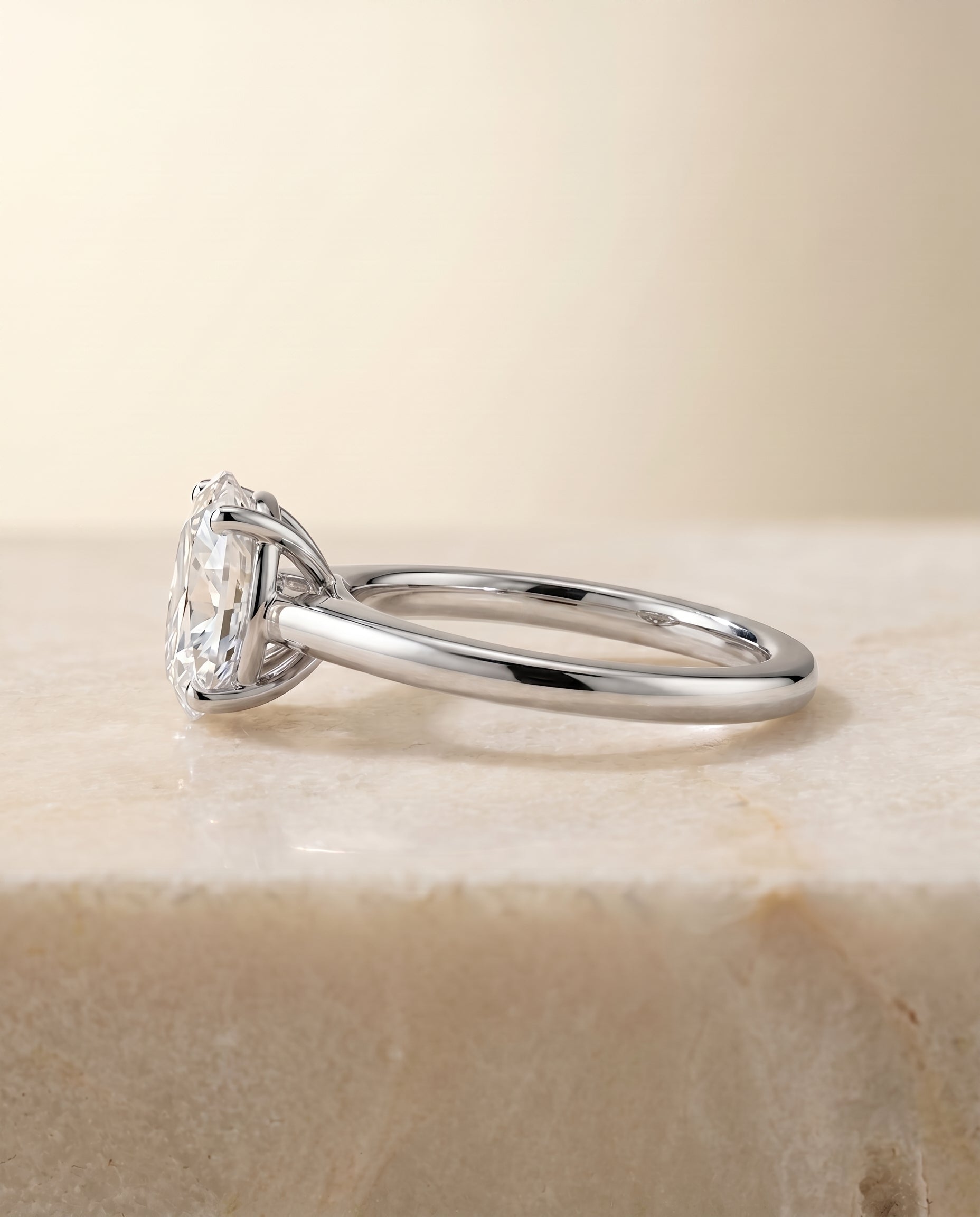 The Viola setting for oval diamonds, made to order in Platinum | RockHer