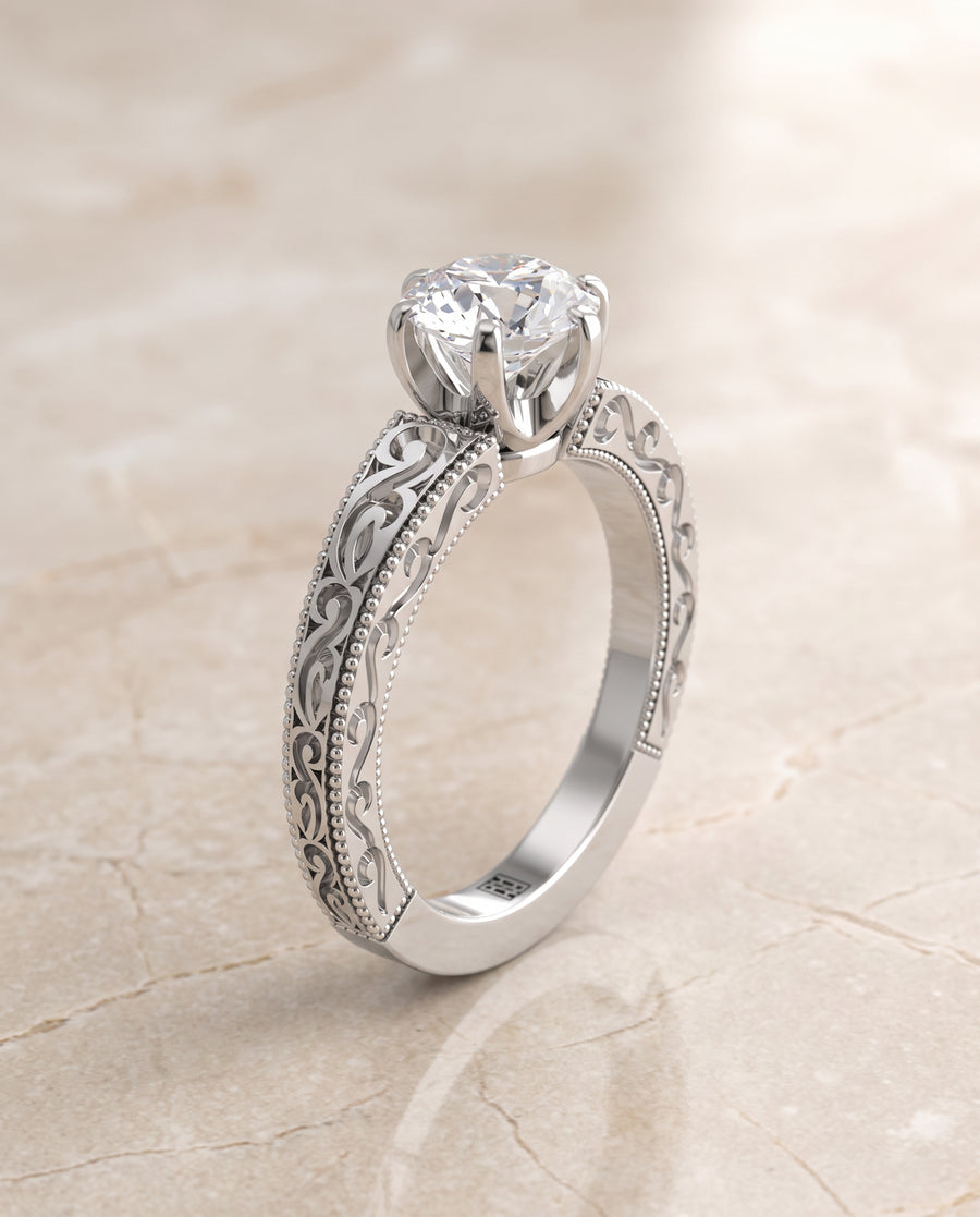 The Virginia Engagement Ring, made to order in our Los Angeles atelier
