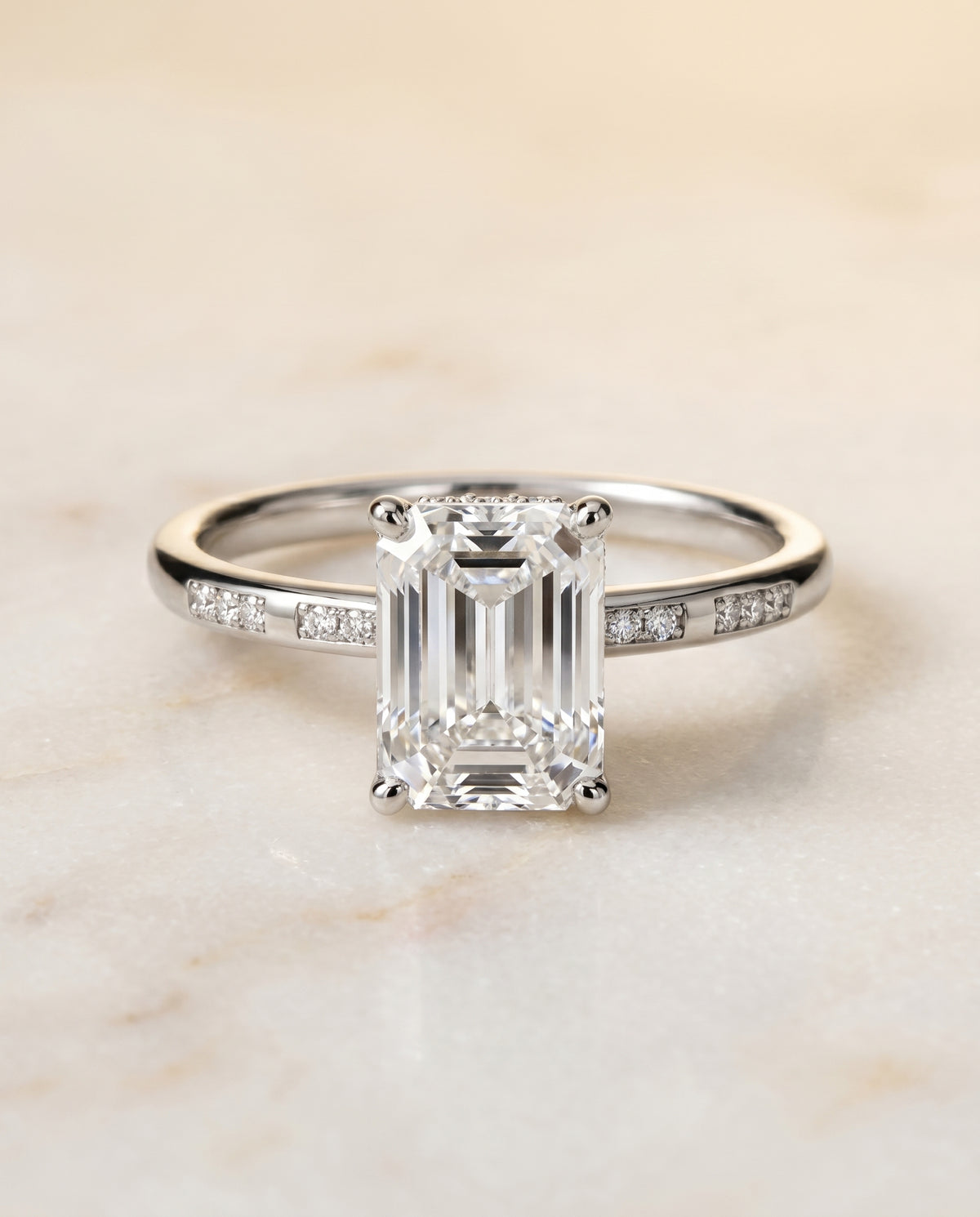 The Wanda emerald engagement ring setting in Platinum | RockHer