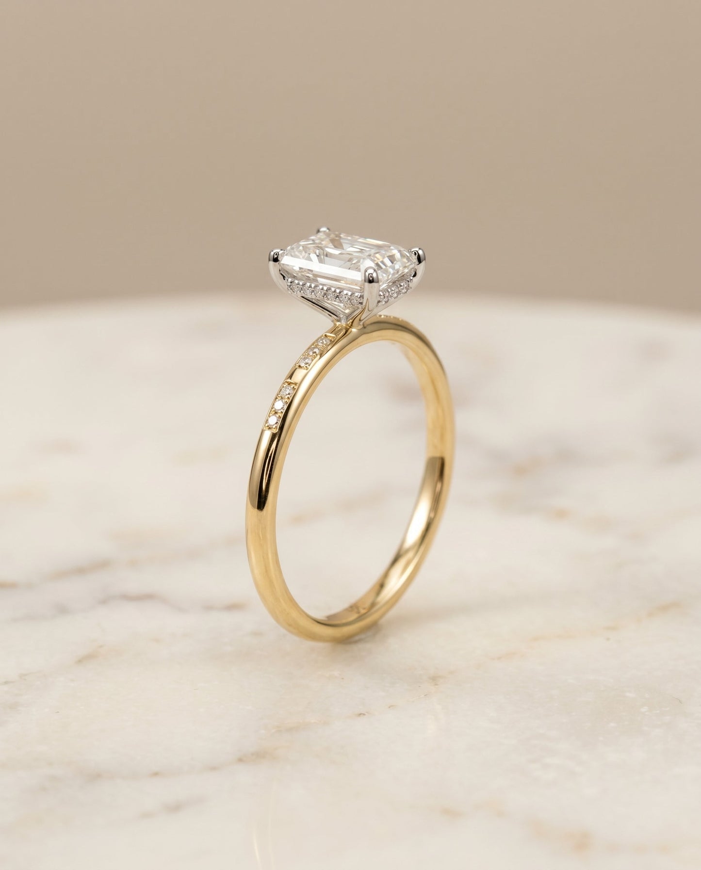 The Wanda Select Solitaire Engagement Ring with Lab Diamond in 18K Yellow Gold - view 2