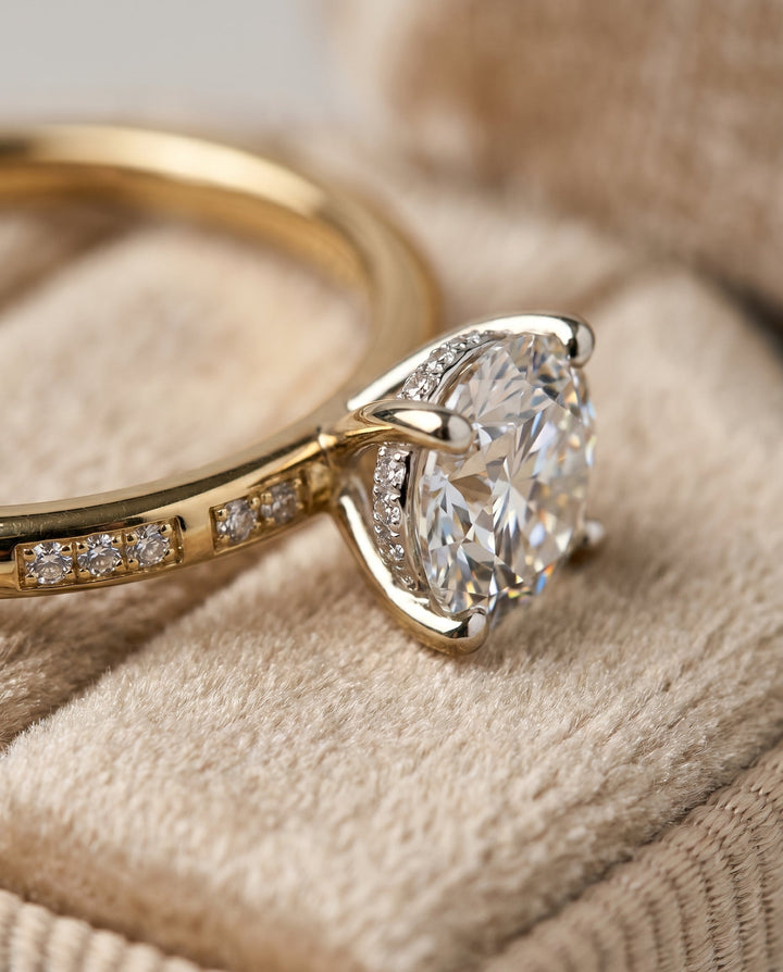 Wanda Select High Hidden Halo Solitaire in 14K Yellow Gold – view 4